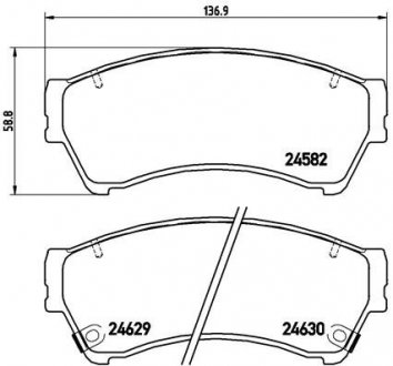 Комплект гальмівних колодок з 4 шт. дисків BREMBO P49039