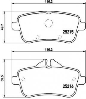 Комплект гальмівних колодок з 4 шт. дисків BREMBO P50101