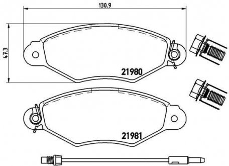 Гальмівні колодки дискові BREMBO P56 038