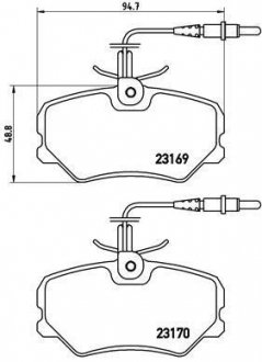 Гальмівні колодки дискові BREMBO P61 050