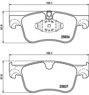 Гальмівні колодки дискові BREMBO P61 116 (фото 1)