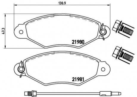 Гальмівні колодки дискові BREMBO P68 042 (фото 1)