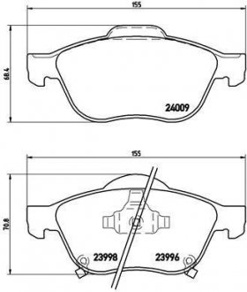 Гальмівні колодки дискові BREMBO P83 043