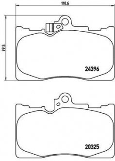 Колодка торм. диск. LEXUS GS передн. BREMBO P83072