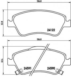 Колодка торм. диск. TOYOTA AURIS передн. BREMBO P83079