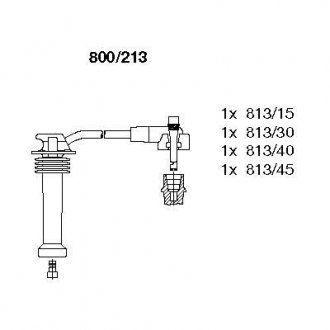 Проводи запалювання Ford Mondeo 1.6-2.0i 16V 93- (к-кт) BREMI 800/213