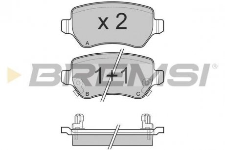 Гальмівні колодки зад. Combo 05-/Astra G/H BREMSI BP3027