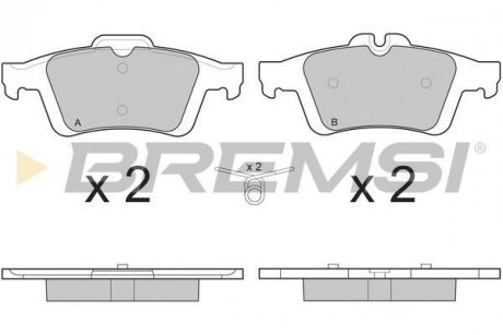 Гальмівні колодки зад. Connect/Focus II//Citroen C5/Saab 9-3 01- (ATE) BREMSI BP3217