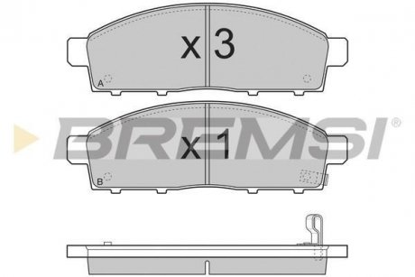 Гальмівні колодки пер. Mitsubishi L200 05-15 (tokico) BREMSI BP3296