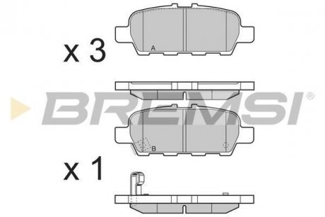 Гальмівні колодки зад. Juke/Leaf/X-Trail/Grand Vitara II 05- (39x105,5x14,2) BREMSI BP3395 (фото 1)