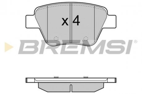 Гальмівні колодки зад. Caddy/Jetta 10-/Golf 09-13 BREMSI BP3429