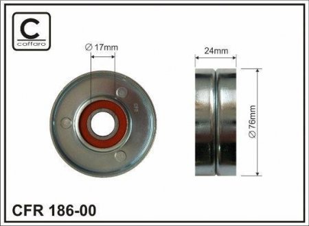 Ролік паска 76x17x24 метал CAFFARO 18600