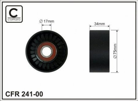 Ролик паска приводного vw crafter 30-35 2.5tdi 06- (76x17x34) CAFFARO 24100