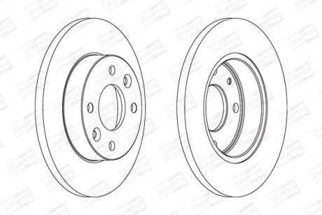 Диск тормозной передний (кратно 2) Renault Sandero (08-), Clio II (98-16), Logan I (04-) CHAMPION 561235CH (фото 1)