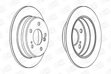 Диск гальмівний задній (кратно 2) MB (W201, W124) CHAMPION 561333CH