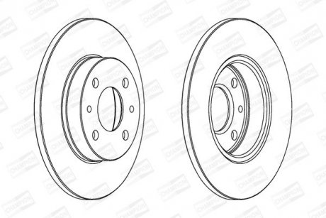 Диск тормозной передний/задний (кратно 2) Fiat 500 (07-)/Ford Ka (08-16) CHAMPION 561380CH