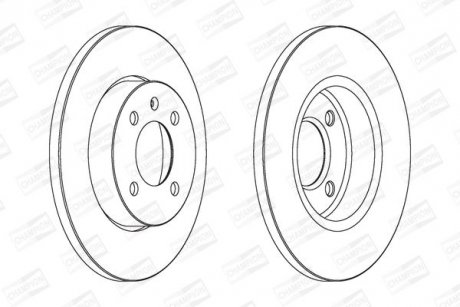 Диск тормозной передний (кратно 2) VW CADDY II (95-04), Golf III (89-98) CHAMPION 561491CH