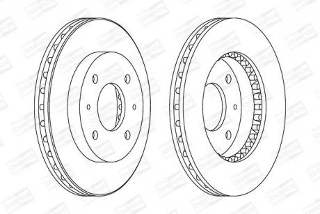 Диск тормозной передний (кратно 2) Volvo S40, V40/Mitsubishi Carisma, Galant, Lancer (98-) CHAMPION 561926CH