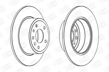 Диск гальмівний задній (кратно 2) Opel/Vauxhall Vectra CHAMPION 561962CH