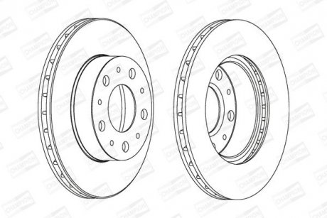 Диск тормозной передний (кратно 2) Fiat Ducato (02-)/Peugeot Boxer (02-)/Citroen Jumper (02-) CHAMPION 561969CH