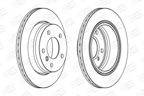 Диск тормозной задний (кратно 2) Bmw 3 (E46) (97-05), 3 Compact (E46) (01-05) CHAMPION 562003CH