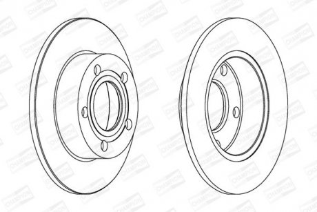 Диск гальмівний задній (кратно 2) Audi A4, A4 Avant Quattro CHAMPION 562005CH