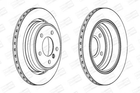 Диск тормозной задний (кратно 2) Bmw Series 5, (E39) (96-) CHAMPION 562036CH