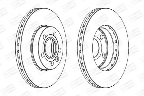 Диск тормозной передний (кратно 2) Ford Galaxy (95-)/VW Sharan (95-) CHAMPION 562043CH