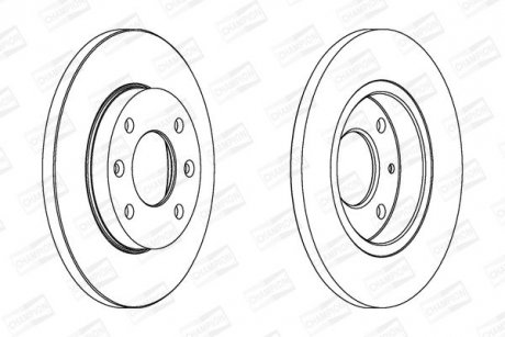 Диск тормозной передний (кратно 2) Citroen Xsara (N1) (97-05) / Peugeot 206 Hatchback (2A/C) (98-12) CHAMPION 562055CH