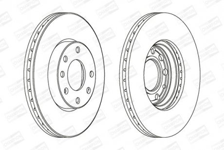 Диск тормозной передний (кратно 2) Opel Astra (98-) CHAMPION 562069CH