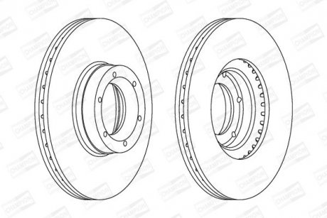 Диск тормозной передний (кратно 2) Opel Movano A Van (X70) (99-) / Renault Master II Bus (Jd) (98-) CHAMPION 562105CH