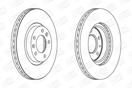 Диск тормозной передний (кратно 2) Peugeot 407 (04-11), 508 (10-18) CHAMPION 562126CH
