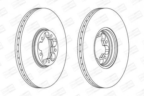 Диск тормозной передний (кратно 2) Ford Transit (00-06) CHAMPION 562140CH