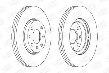 Диск тормозной передний (кратно 2) Opel Combo/MPV 01 - Corsa C (X01) (00-09), Meriva (03-10), Tigra (X04) (04-1 CHAMPION 562196CH