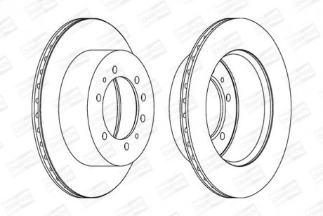 Диск тормозной задний Nissan Patrol Gr V (Y61, Gr) (99-07) (562223CH-1) CHAMPION 562223CH1