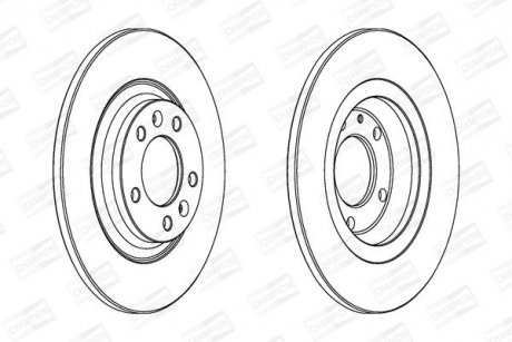 Диск тормозной задний (кратно 2) Peugeot 407 (04-15) CHAMPION 562253CH