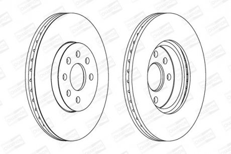 Диск тормозной передний (кратно 2) Opel Astra H (A04) (04-14), Astra H Classic Hatchback (A04) (09-) CHAMPION 562278CH