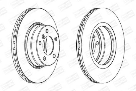 Диск тормозной передний (кратно 2) Bmw 5 (E39) (95-03), 5 (E60) (01-10) CHAMPION 562320CH