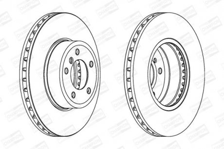 Диск тормозной передний Bmw 5 (E60) (01-10), 5 Touring (E61) (04-10) CHAMPION 562397CH-1