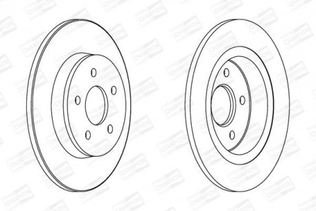 Диск тормозной задний (кратно 2) Ford Focus C-Max (Dm2) (03-07), Focus II (Da_, Hcp, Dp) (04-13) CHAMPION 562411CH