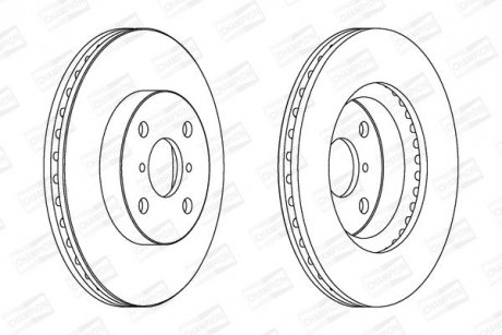 Диск тормозной передний (кратно 2) Toyota Yaris (10-) CHAMPION 562421CH