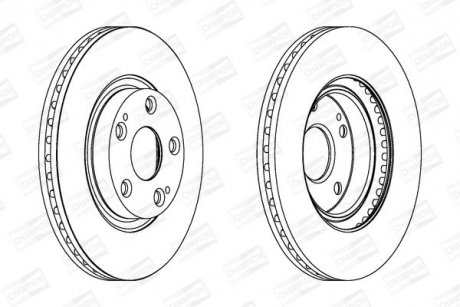 Диск тормозной передний (кратно 2) Toyota Auris (06-12), Avensis (03-08), Corolla (03-09) CHAMPION 562430CH