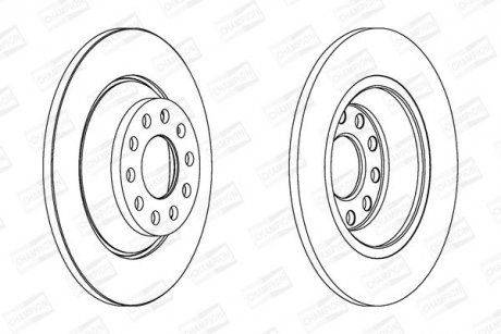 Диск тормозной задний (кратно 2) Audi A6 C6 (4F2) (04-11), A6 C6 Avant (4F5) (04-11) CHAMPION 562438CH