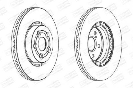 Диск тормозной передний (кратно 2) Toyota Avensis (03-08) CHAMPION 562439CH