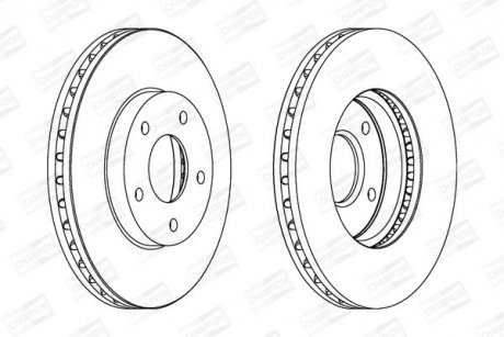 Диск тормозной передний (кратно 2) Nissan Almera (98-06), X-Trail (01-13) CHAMPION 562441CH