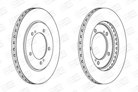 Диск тормозной передний (кратно 2) Suzuki Grand Vitara CHAMPION 562445CH