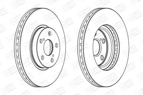 Диск тормозной передний (кратно 2) Toyota Avensis (II) CHAMPION 562453CH