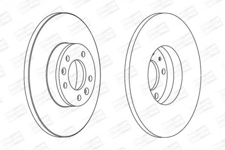 Диск тормозной задний (кратно 2) Citroen Jumpy (07-16)/Fiat Scudo (07-16)/Peugeot Expert (07-) CHAMPION 562525CH (фото 1)