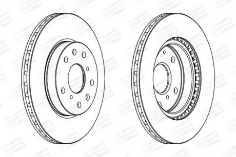 Диск тормозной передний (кратно 2) Fiat Sedici (06-14)/Suzuki SX4 (06-), Vitara (LY) (15-) CHAMPION 562534CH