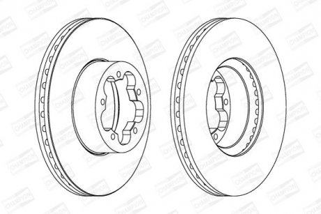 Диск тормозной передний (кратно 2) Ford Transit (06-14), Transit Tourneo (06-14) CHAMPION 562541CH